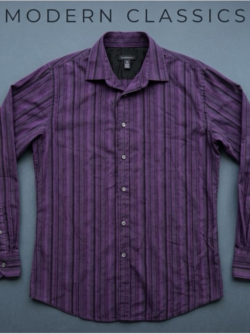 Van Heusen Purple Striped Men's Dress Shirt